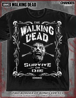 THE WALKING DEAD AMC BORDER OF BONES WALKERS ZOMBIES BITERS TWD