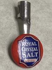 Royal Crystal Salt Iodized Metal Pen Topper Collectible Advertisement Piece Vtg