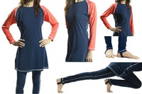 Full Length Swimwear - Navy Orange, L Full Length Swimwear - Navy Orange, L