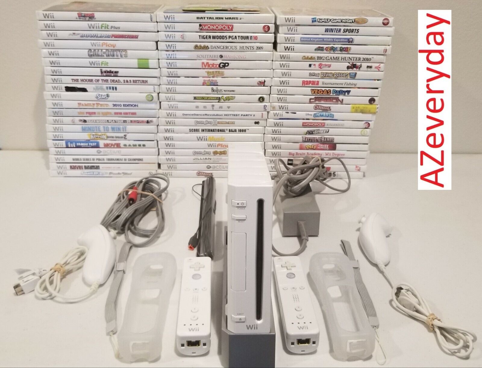 Nintendo Wii Console_2 Controllers Remote GAMES_Tested Gamecube - Bundle/Lot OEM