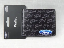 Buckle-Down Ford Logo Official Licensed Men's Black Leather Bi-Fold Wallet