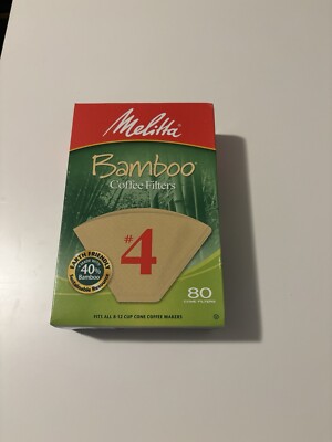 Coffee Filter  Bamboo Brown No4 80PC By Melitta