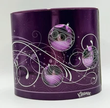 Kleenex Holiday Magic Tissues Purple Ornaments Swirls 70 Sheets Oval Box 2011