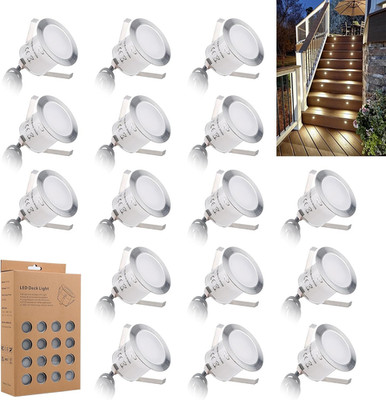Recessed LED Deck Light Kits 16 Pack, IP67 Waterproof Outdoor Landscape In-Groun