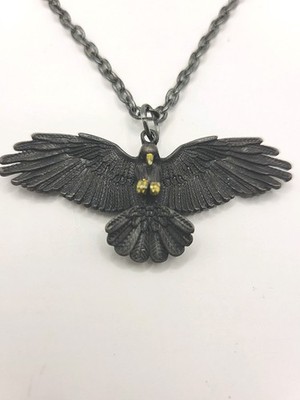 Adler / Rabe Anhänger Schwarz mit Kette Ca. 60 Cm Neu