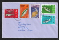 ÎLES MALOUINES AU PLATEAU AUTRICHIEN QUESTIONS DE POISSONS (SG250/252-255) SUR COUVERTURE 1996