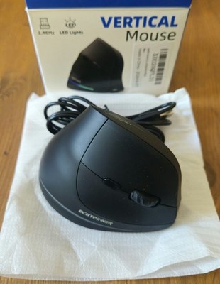 ECHTPOWER Vertikale Maus kabellos 2,4 GHz 1600 DPI optisch LED 6 Tasten