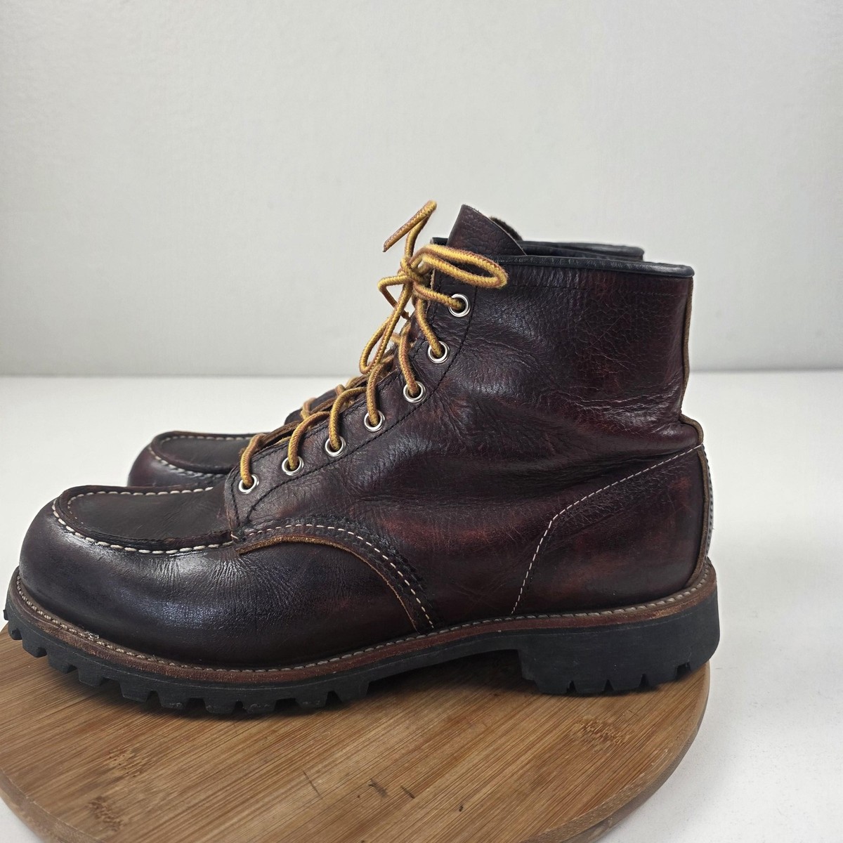 Red Wing Boots Mens Size 12 D Brown Leather Moc Toe Lace Up Vibram 8146 Red Wing Boots Mens Size 12 D Brown Leather Moc Toe Lace Up  main image 2
