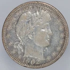 1902-S Barber Silver Quarter 25c