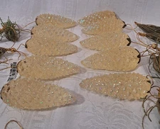 Sparkly Vintage Resin Pinecone Shatterproof Ornaments Set of 10