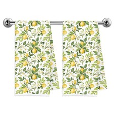 2 PCS Rustic Lemon Floral Kitchen Towel Cottagecore Italian Hand 16x24 Inch