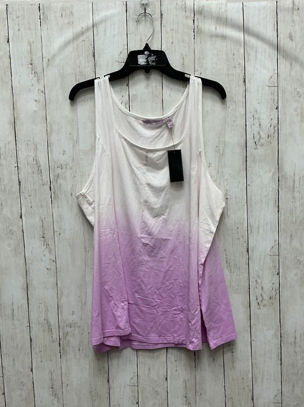 Any Body Purple & White Sleeveless Top XXL 0506-236