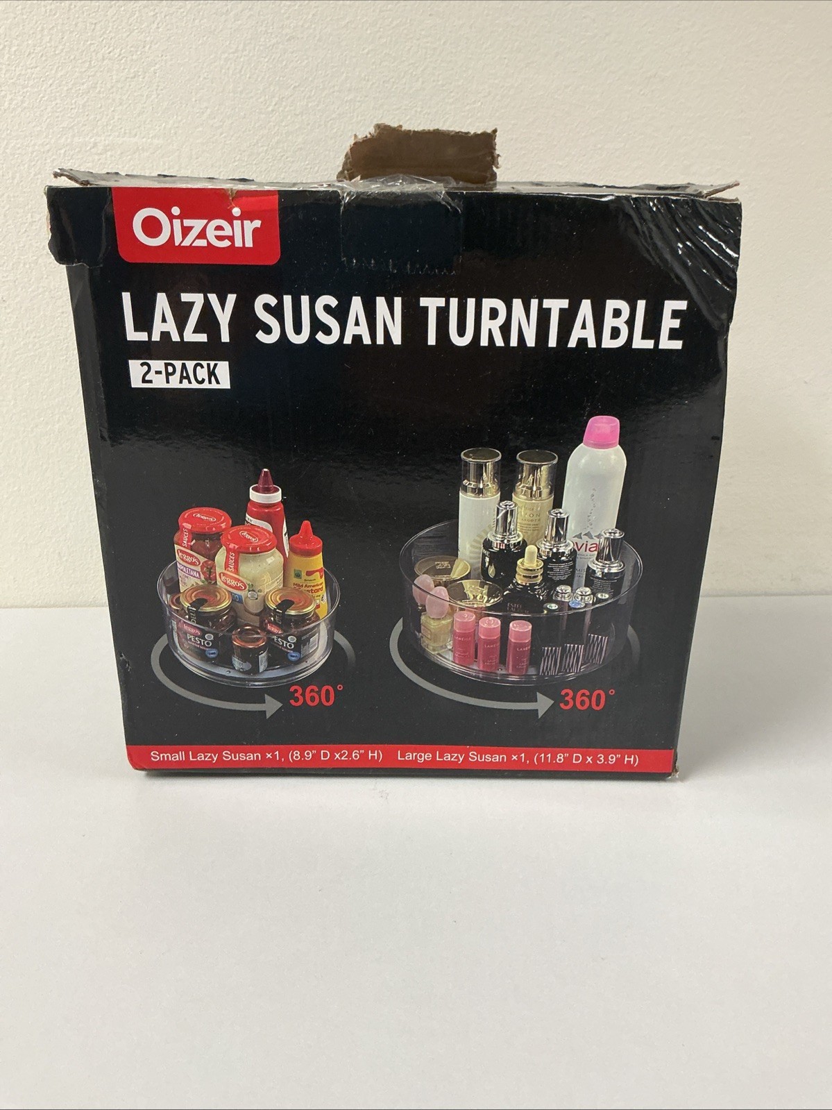 *Lazy Susan Turntable (2-Pack) - Clear Acrylic, Rotates 360 Degrees G128