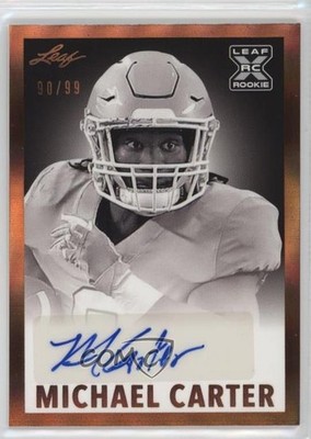 2021 Leaf Memories Bronze Spectrum 90/99 Michael Carter Rookie Auto RC 1b8