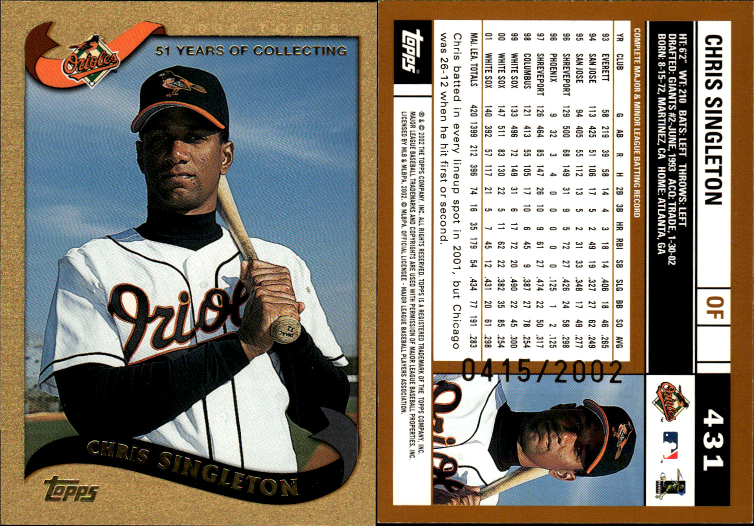 2002 Topps Series 2 - Gold Parallels /2002 (#366-719) ~ Choose Your Card