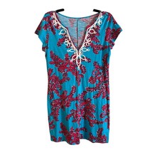 Lilly Pulitzer Brewster T-Shirt Dress Rhode Island Reef Embroidered Women’s M