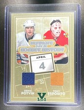 2005 ITG Ultimate Day In Hockey History Dual MEM Vault 1/1 SP Potvin / Esposito