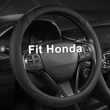 Customized Auto Car Steering Wheel Cover for Honda Black