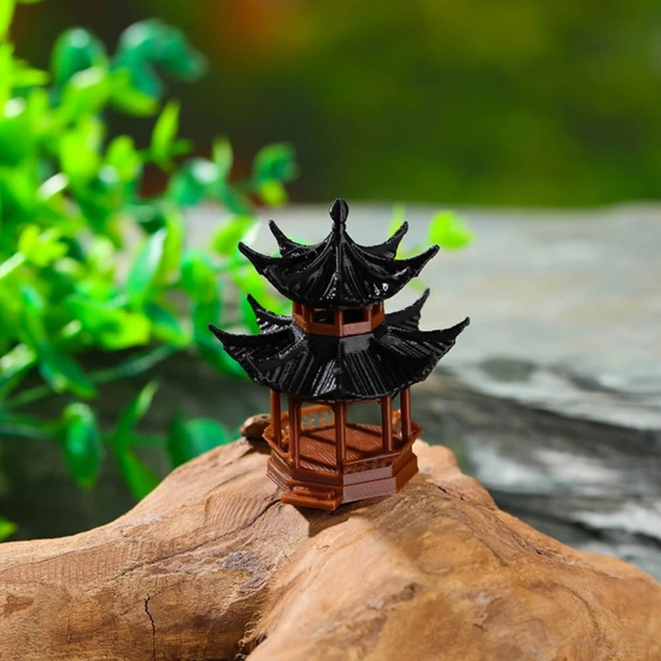 Mini Pagoda Statue Miniature Mini Japanese Fairy Garden Figurines for Zen Garden - Image 3 of 4