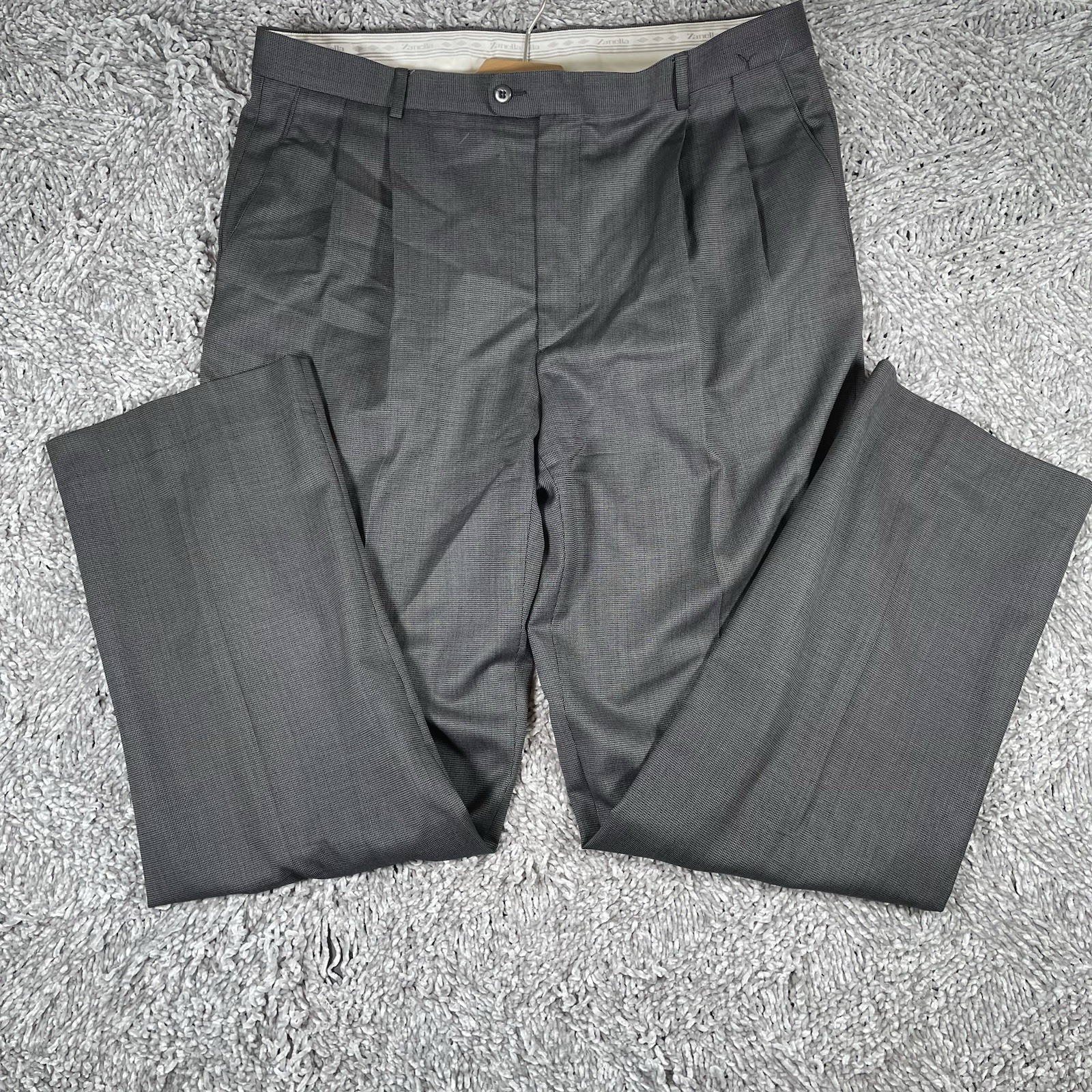 Zanella Bennett Dress Pants Men's Size 38 Gray Business Formal Italy Designer