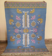 Custom Handwoven Wool Cotton Rug Color Multicolor Handmade Design Carpet Rug