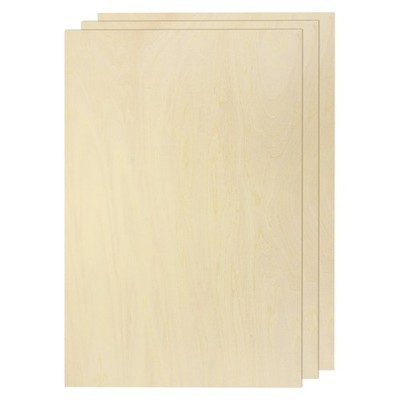 3 Stück Lindenholzplatte 12x18x1/16'' unbehandelt