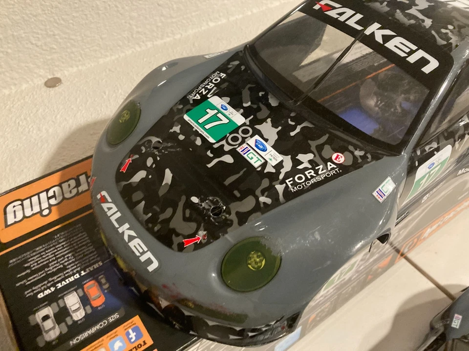 HPI Racing 160781 1/10 Sport 3 Porsche 911 GT3 RSR Falken Flux 4WD Car & Extra - Image 4 of 4