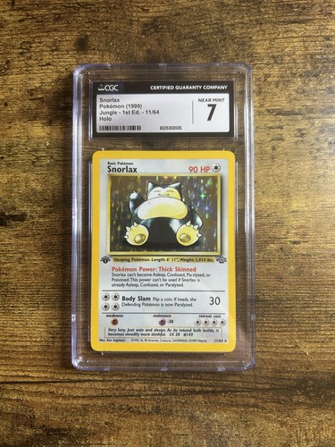 Snorlax (1st Edition) graded CGC 7 for sale on eBay