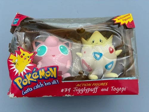1999 Jigglypuff  Togepi Pokemon The Movie Action Figure #39 Rare Damaged Box