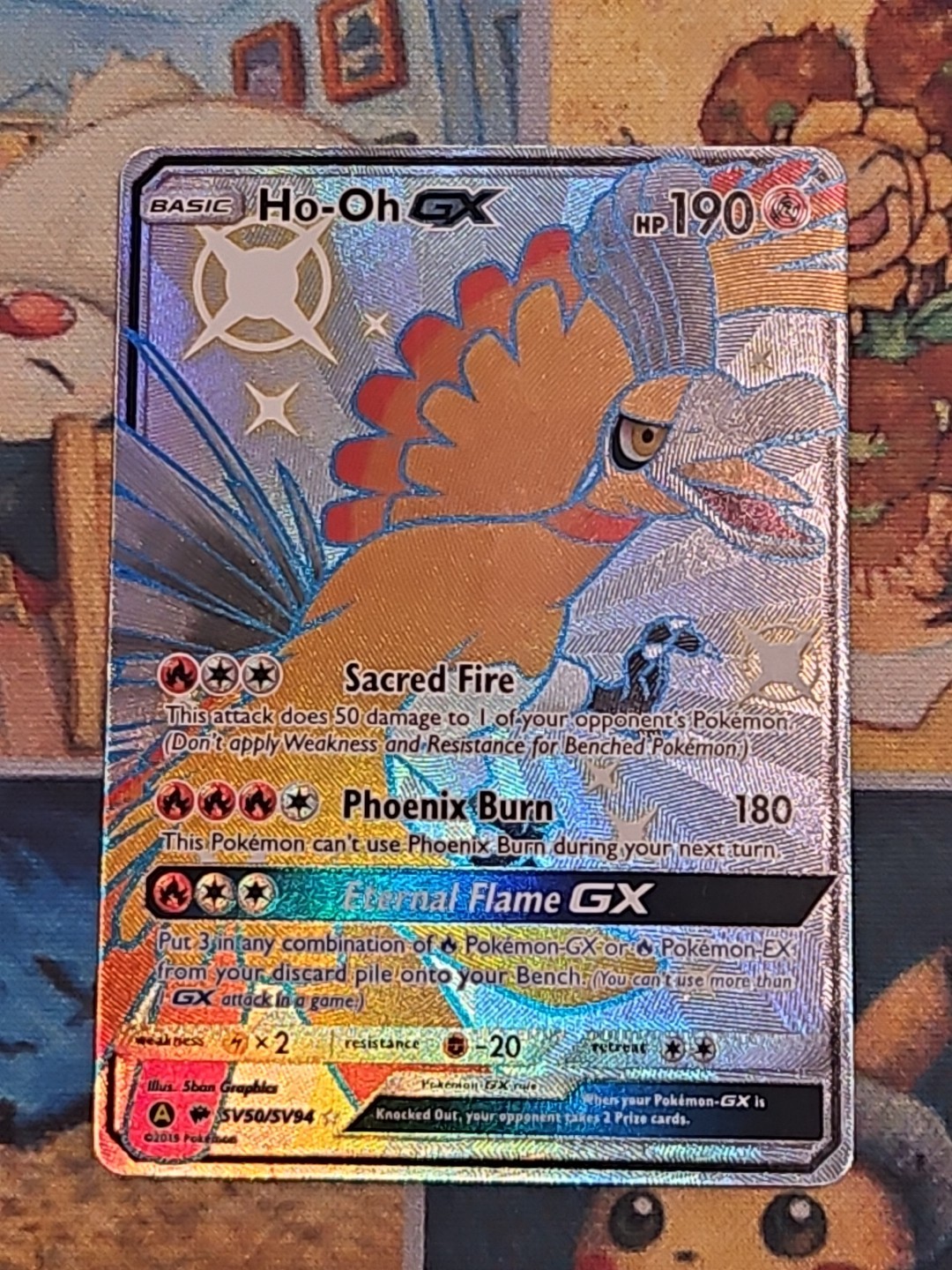 Pokemon TCG 2019 Sword & Shield Hidden Fates Ho-Oh GX SV50/SV94 MP