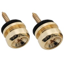 Musiclily Pro 2Pcs Gold 14mm Steel D-Type Electric Guitar Strap Buttons End Pins