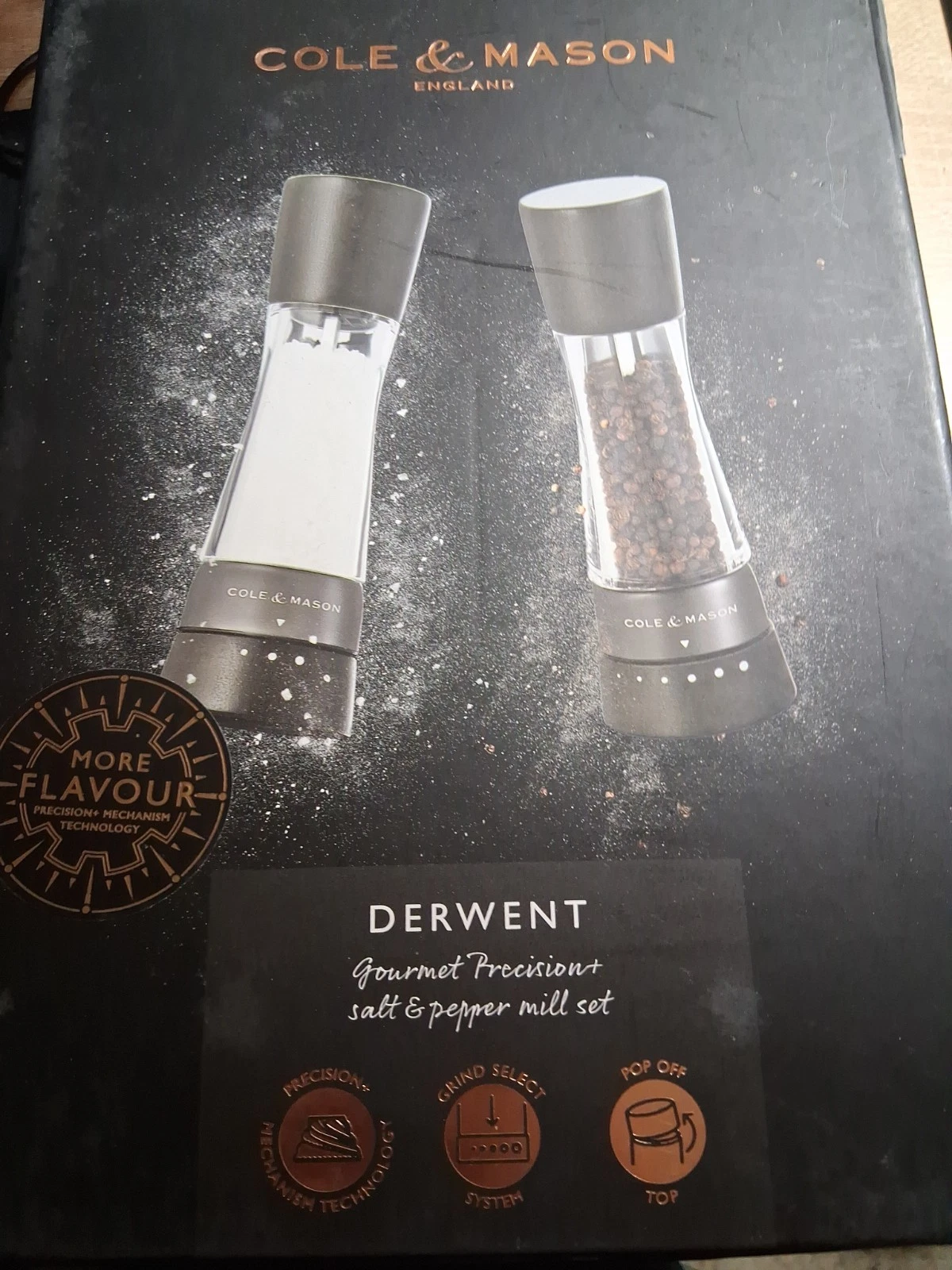 Cole & Mason Derwent Black Wood Salt & Pepper Mill Set Free Shipping
Opens in a new window or tab