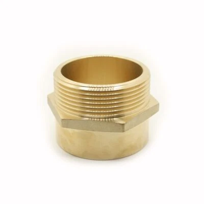 THRIFCO PLUMBING 2 Inch Female NPT x 1-1/2 Inch Male NH/NST Brass HEx Fire Hose / Hydrant Adapter