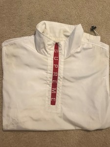 supreme arc logo quilted half zip pullover