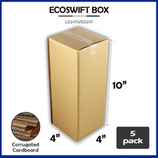 5 4x4x10 "EcoSwift" Brand Cardboard Box Packing Mailing Shipping Corrugated