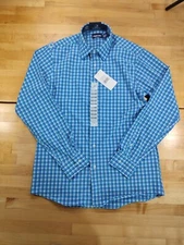 Men's Lands End Long Sleeve Stretch Non-Iron Regular Shirt Medium 15-15.5 34/35