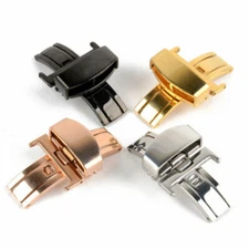 Stainless Steel Butterfly Deployment Clasp Buckle For Watch Strap Band 12~24 MM