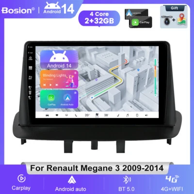 BOSION For Renault Megane 3 2009-2014 Android 14 Car Radio Stereo GPS SAT NAV CarPlay