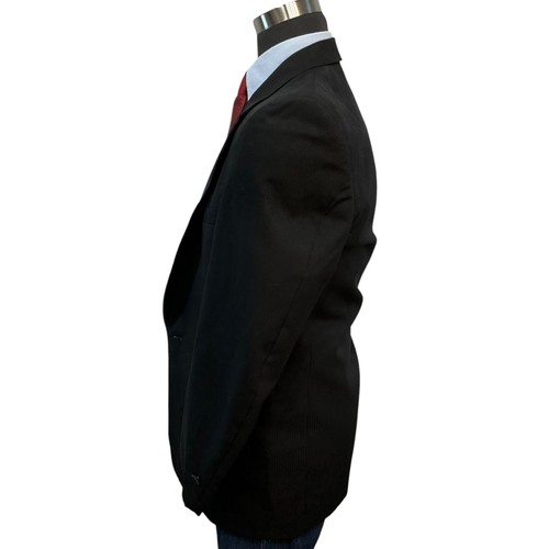 40L Vtg Pierre Cardin Tuxedo Jacket Coat Black micro self stripe satin lapel - Picture 9 of 17