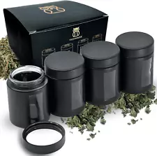 Stash Jar Smell Proof Container (4 Oz) Viewing Jars for Herbs Coffee (Set of 4)