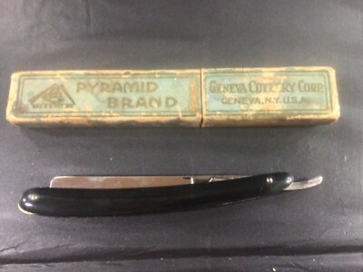 Pyramid Razor VINTAGE PYRAMID BRAND GENEVA CUTLERY CO GENEVA N.Y. STRAIGHT RAZOR WITH ...
