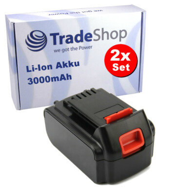 2x Li-Ion Akku für Black & Decker LSW20 SSL20SB SSL20SB-2 LHT120 - 18V 3000mAh
