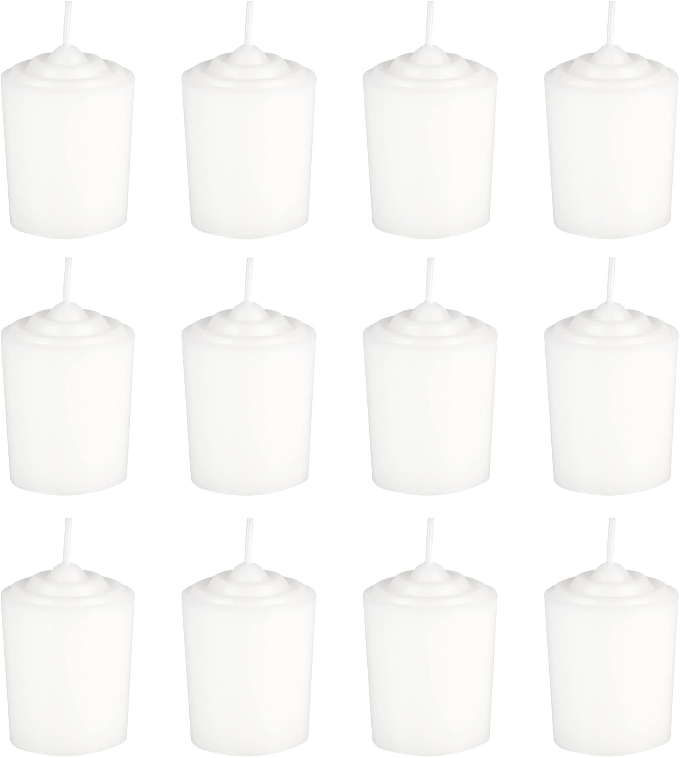 12 Unscented White Votive Candles – Hand-Poured, 15-Hour Burn, 1.5 Inch