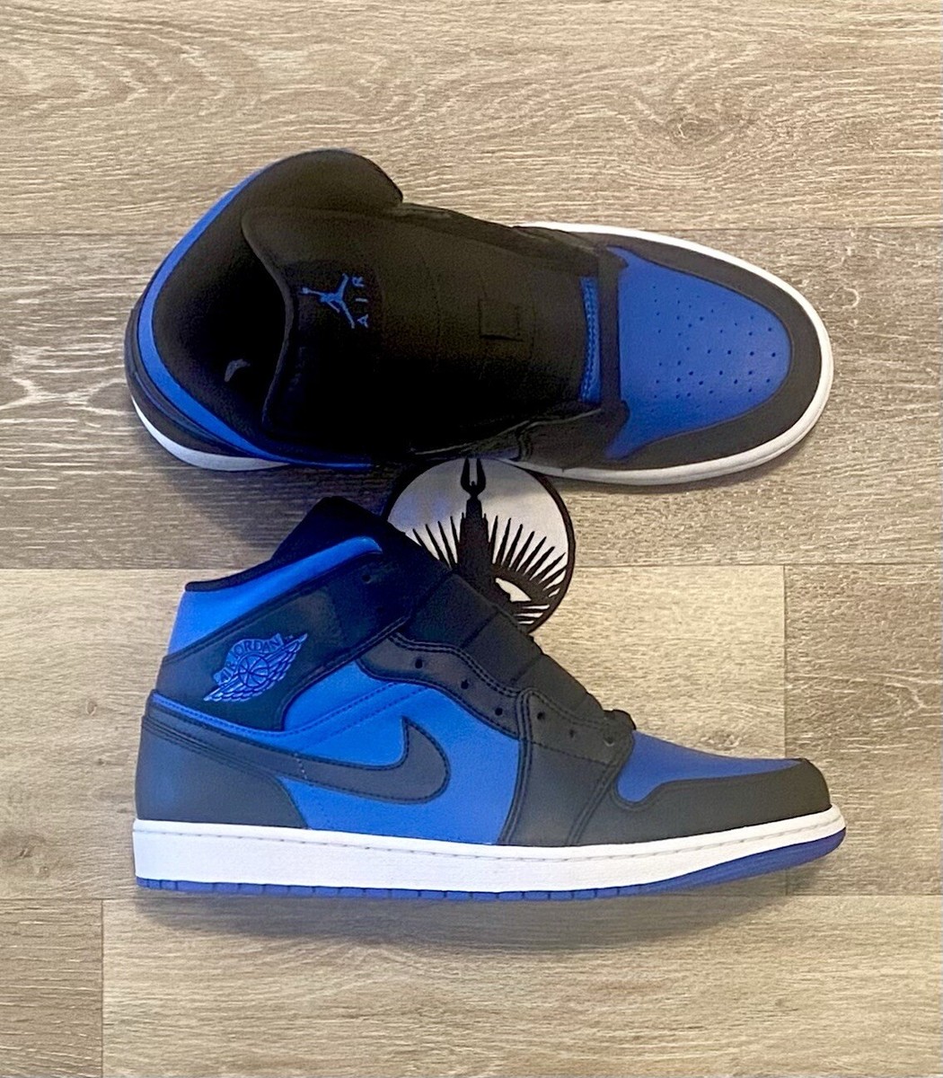 Nike Air Jordan 1 Mid Black Royal‎ Blue White DQ8426-042 Men\'s Size 10.5 Nike Air Jordan 1 Mid Royal Black Blue White DQ8426-042  main image 2