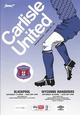 Carlisle United V Wycombe Saturday 20th April 2024 Matchday Programmes/Poster
