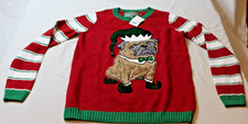 Womens Pug Ugly Christmas Sweater Size S Junior Brand New With Tags