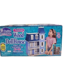 Petite Dreams Victorian Solid Wood Dollhouse Easy Assembly NO. 20002 READ****