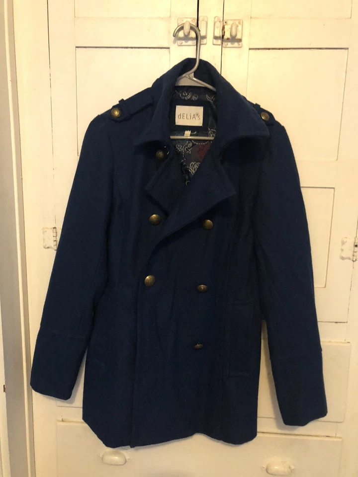 Chaqueta Chaquetón Delias Azul Marino Talla Pequeña Para Mujer Forrada Ligera Doble Pecho  Foto 2 de 4