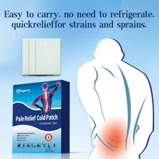 10pcs Cooling Gel Pain Relief Patch, Fast Acting Back Joint Muscle Strain Sprain