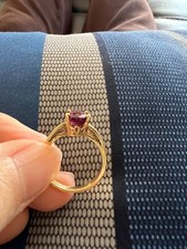 Beautiful purple amethyst 14k yellow gold oval cut ring size 6.5